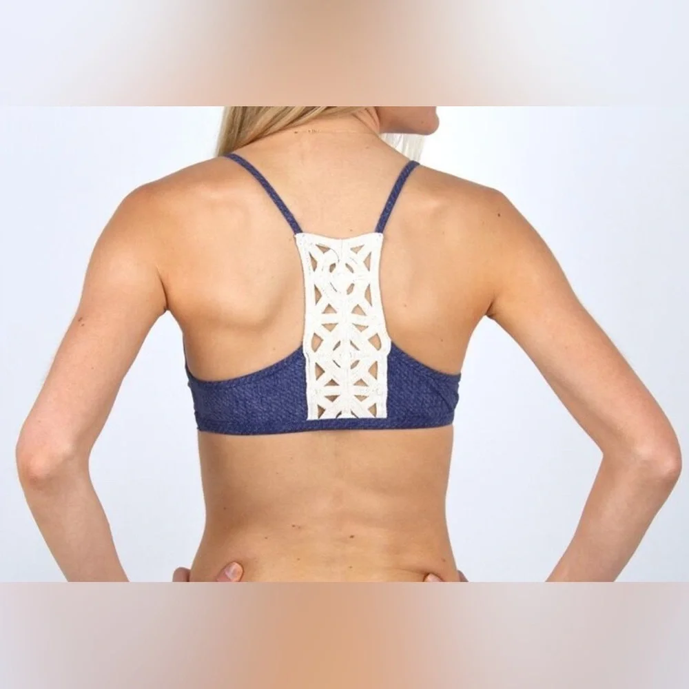 L*Space Nanette Dreamer Denim Bikini Top - Size S